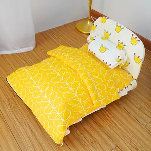 유럽식 테디 애완 동물 사육장 개 소파 소형 중형 개를위한 대형 이동식 빨 공주 침대 봉제 소재로 제작 - Product Image 1