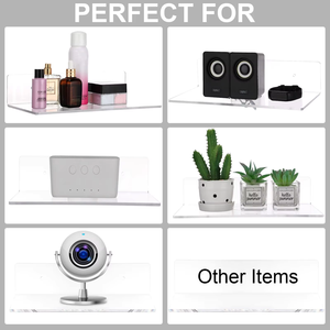 Estantes flotantes acrílicos transparentes de 30x15cm, estantes de exhibición de pared, estantes de <span class=keywords><strong>libros</strong></span> acrílicos <span class=keywords><strong>invisibles</strong></span> <span class=keywords><strong>para</strong></span> dormitorio, sala de estar y baño, 30 Uds. - Product Image 4