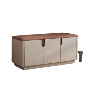 Luxury Shoe Changing Stool for Home Use: A combination of shoe cabinet and <b>bench</b> in the entryway, made of solid <b>wood</b>. - Product Image 5
