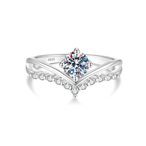 Anello in Argento Sterling 925 Marca MuShan, Moissanite Colore <span class=keywords><strong>D</strong></span>, Anello di Laurea per Innamorati, Placcato in Oro 18K, Brevetto MST - Product Image 5