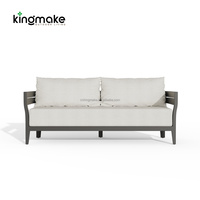 Ensemble de canapés d'extérieur modernes en aluminium pour hôtel, mobilier de luxe pour jardin, patio et cour - Résistant à l'eau et aux UV