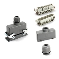 Conector Rectangular Industrial de Alta Resistencia BYLJQ HE-018-M/F HE-024-M/F, 18 Pines 24 Pines Macho/Hembra, IP65, Aleación de Aluminio Fundido a Presión