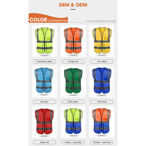سترة سلامة عمل للطرق متعددة الجيوب مخصصة ، سترة سلامة عاكسة مرئية عالية - Product Image 6