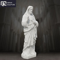 Statue de Jésus-Christ en marbre moderne sculptée à la main, décoration extérieure grandeur nature, religieuse catholique, église à vendre