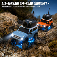 Voiture RC FPV miniature 1:64 Pocket Bronco avec caméra WiFi HD 720P intégrée, gyroscope, absorption des chocs avant et contrôle à distance, compatible VR