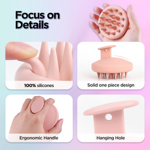 แปรงอาบน้ำซิลิโคนขายดี แปรงนวดผมนุ่ม แปรงนวดหนังศีรษะซิลิโคน แปรงสระผมสำหรับศีรษะ - Product Image 2