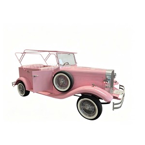 Hot Selling Vintage Sightseeing Car Electric <b>Pink</b> 5 Seats Classic Vintage Car for Resort Shuttle Car Can Be Customized - Product Image 1