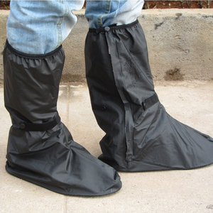 Buena calidad PVC reutilizable Anti-deslizamiento de los hombres de la motocicleta de alta superior impermeable de PVC cubiertas de zapatos al aire libre chanclos para la lluvia - Product Image 3