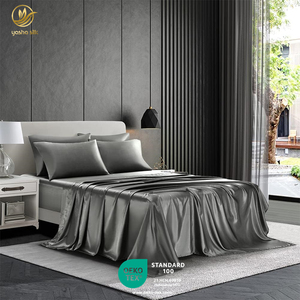 Biểu Tượng Tùy Chỉnh Sang Trọng 100% Dâu Lụa Gối Trường Hợp Tấm Lụa Bảo Vệ 4 Pcs Băng Lụa Lạnh Bộ Đồ Giường Mùa Hè Bộ - Product Image 1