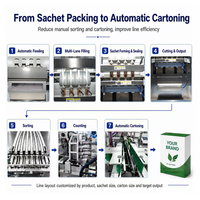 Machine d'emballage automatique CE de précision à 4 voies pour sachets verticaux de poudre probiotique et ligne de production de mise en carton