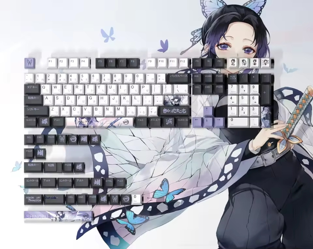 New Mechanical Keyboard Wireless Anime Keycaps PBT Keycap Dye Sublimation Machine Custom Keycaps