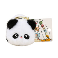 Porte-clés lumineux en peluche 3D doux et amusant en forme de panda - Adorable poupée panda de dessin animé, breloque de sac écologique pour couple et cadeau