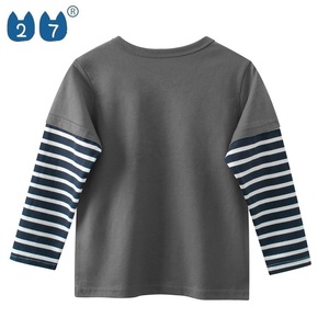 Vêtements pour garçons en gros, t-shirts à manches longues, col rond, t-shirts pour enfants - Product Image 2