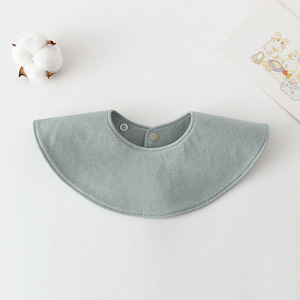 Babero Redondo de Algodón para Bebé, Color Sólido, Giratorio 360 Grados, Toalla para la Saliva de Recién <span class=keywords><strong>Nacidos</strong></span>, Babero para Destete, Certificado Clase A - Product Image 6