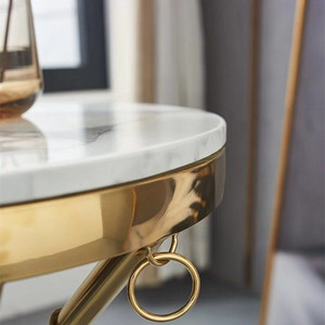 Modern Luxury <strong>Gold</strong> Stainless Steel <strong>Round</strong> Marble Coffee <strong>Table</strong> Home Furniture for Living Room Metal <strong>Side</strong> <strong>Table</strong> - Product Image 5
