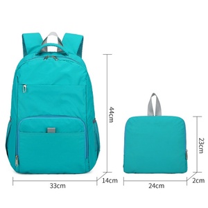 Sac à dos pliable unisexe léger et durable pour l'extérieur, imperméable, avec fermeture éclair, motif géométrique, en polyester, vente en gros - Product Image 2