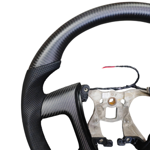 Volante Deportivo JHR TUNING de Fibra de Carbono Mate y Cuero, con Calefacción, 3 Radios, Agarre Personalizable, Forma Plana/D/F1, Compatible con GMC <span class=keywords><strong>RV</strong></span> - Product Image 4