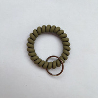 Porte-clés spirale flexible en plastique, bracelet extensible, porte-clés élastique enroulé pour cadeau promotionnel