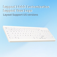 Nouveau clavier sans fil HengYu à 96 touches, lavable, stérilisable, pour hôpital et industrie, à membrane étanche en silicone, type C