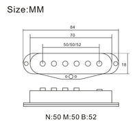 Alnico III ST Staggered Top Fiber Bobbin Single Coil Pickup B-52 M-50 N-48 Hitam