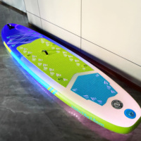 Planche de paddle lumineuse 500D 1000D avec éclairage LED, planche de surf gonflable lumineuse