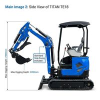 Mini-excavatrice Kubota de 1,8 tonne avec accessoires polyvalents, équipement de construction compact fiable pour l'aménagement paysager et le creusement de fossés