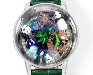 <span class=keywords><strong>Reloj</strong></span> Jacob Celestial Body Rotation de Doble Eje con Tourbillon, Diseño de Panda Chino, Loto y Cielo Estrellado, Totalmente Transparente - Product Image 3