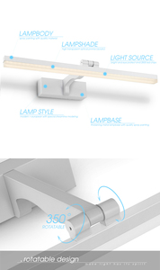 โคมไฟติดผนัง LED สีขาวมินิมอล 3500K แสงวอร์มไวท์ สำหรับห้องน้ำ ตัวโคมพลาสติก ควบคุมด้วยสวิตช์ 120lm/w ผลิตที่จงซาน - Product Image 2