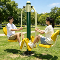 Équipement de fitness extérieur sur mesure en tuyaux galvanisés à double poteau pour parcs municipaux, conception résistante et durable