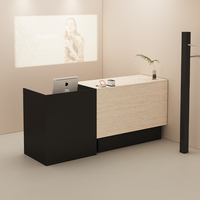 Bureau de réception minimaliste moderne à motif de travertin Petit comptoir de bar pour magasin de vêtements pour femmes Salon de coiffure Salon de beauté avant