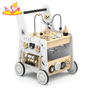 Marche-bébé Montessori en bois 2026, jouet éducatif 7-en-<span class=keywords><strong>1</strong></span> avec labyrinthe de perles, <span class=keywords><strong>boulier</strong></span>, engrenages et puzzle d'animaux W16E367 - Product Image 2