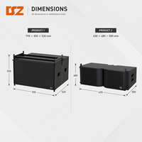 Sistema de Altavoces Line Array DSZ DS-802A+DS-18AD, Caja Acústica Pasiva de Madera, Dos Altavoces de 8 y 18 Pulgadas, para Uso en Interiores y Exteriores, Teatros