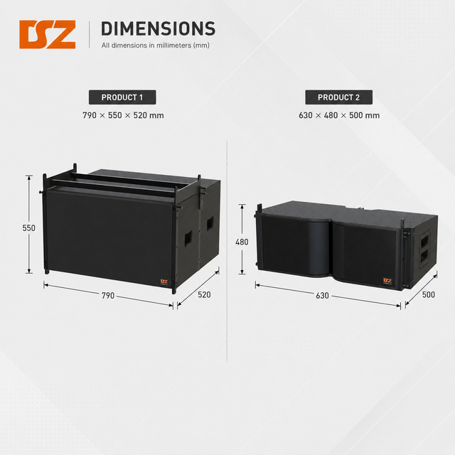 DSZ DS-802A+DS-18AD Line Array Speaker System Passive Wood Enclosure Dual 8" 18" Drivers for Outdoor/Indoor Use Theaters