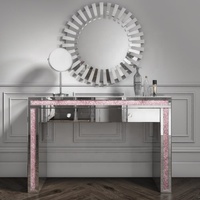 Mobilier moderne de salon Table console avec miroir doré Ensemble table console en verre avec miroir
