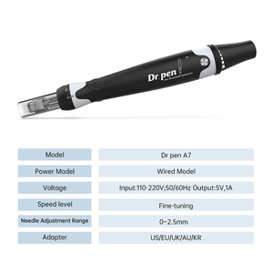 Stylo Derma Électrique Filaire <span class=keywords><strong>A7</strong></span> pour Microneedling, Élimination des Cicatrices du Visage, Longueurs Réglables (0-2.5mm) - Usage Commercial et Domestique - Product Image 6