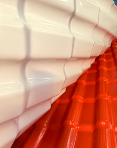 Lámina <span class=keywords><strong>de</strong></span> techo <span class=keywords><strong>de</strong></span> <span class=keywords><strong>PVC</strong></span> UPVC ASA Lámina <span class=keywords><strong>de</strong></span> teja española <span class=keywords><strong>de</strong></span> plástico para techos <span class=keywords><strong>de</strong></span> Casa Villa Hojas <span class=keywords><strong>de</strong></span> UPVC en blanco satinado - Product Image 5