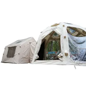 सस्ते ऑक्शफोर्ड कपड़े कपास जलरोधी वर्षा बड़े थोक इंफ्लेटेबल एयर कैंपिंग टेंट आउटडोर परिवार घर की पैदल यात्रा तम्बू
