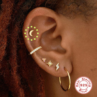 Getta Popular Boucles d'oreilles cartilage en argent sterling 925 plaqué or Bijoux de piercing en gros Boucles d'oreilles tendance pour cadeau