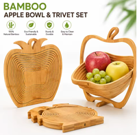 Plateau à fruits pliable en bois, design créatif et minimaliste, isolant thermiquement, pour table basse de salon domestique