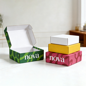 Boîte cadeau en carton ondulé écologique avec impression personnalisée, pelliculage mat, personnalisable pour les cadeaux, les boîtes d'abonnement, logo personnalisé, taille personnalisée - Product Image 2