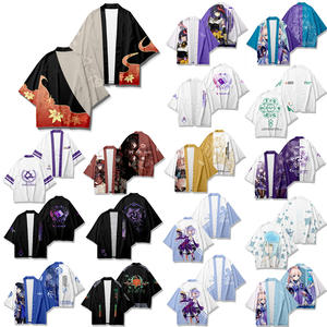 Genshin Impact Haori Klee Zhong li Ke Qing Paimon <span class=keywords><strong>Cosplay</strong></span> 3D Printing Anime Kimono Cape Short Sleeve Cartoon Clothing - Product Image 1