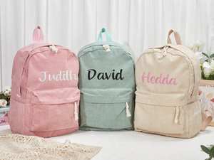 Mix Factory Sac à dos unisexe en <span class=keywords><strong>velours</strong></span> côtelé pour tout-petits Sac à livres brodé avec motif bonbon et fermeture à glissière personnalisée - Product Image 4