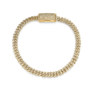 Pulsera Cubana Bold Diamond de 12 mm, Chapada en Oro, Plata, Lujosa, Unisex, 8 Pulgadas, 14K, Joyería Hip Hop Certificada - Product Image 1