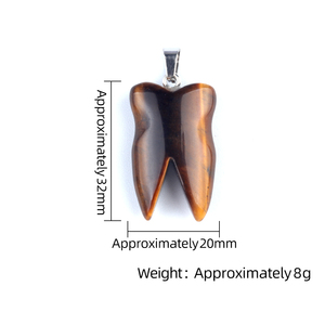 32 मिमी प्राकृतिक क्रिस्टल एगेट दांत पेंडेंट विंटेज स्टाइल डिय हार गहने सहायक उपहार विचार चीन में बनाया गया - Product Image 5