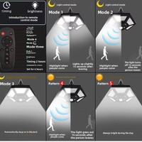 Lampe suspendue à LED à énergie solaire, avec détecteur de mouvement, télécommandée, fonctionnant sur batterie, IP65, pour balcons et extérieur