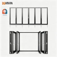 Villa Seri Iklim Dingin Minimalis Pintu Lipat Aluminium dengan Pemandangan Panoramic, Pintu Lipat Dua dengan Isolasi Thermal Break