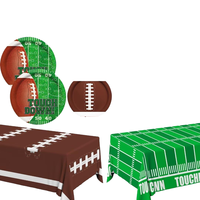 Vaisselle de fête à thème de football faveurs fournitures de sport d'anniversaire et de vacances comprenant des assiettes et des serviettes en papier pour la remise des diplômes Diwali