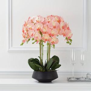 Moderna Flor de Orquídea Artificial Oh Arts de 58 cm, Orquídeas Phalaenopsis de Tacto Natural Artificiales con Maceta - Product Image 5