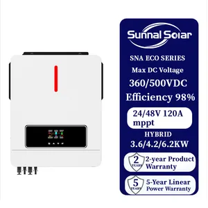 4.2kw 4200W 6.2kw Op Off Grid Mppt Pure Sinus Zonne-Energie Omvormer Hybride 3kw 3000W Voor Zonne-Energie Thuissysteem