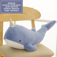 Coussin de sommeil en peluche requin tendance et mignon, rembourrage en coton PP, poupée en peluche à câliner, cadeau unisexe en polyester super doux